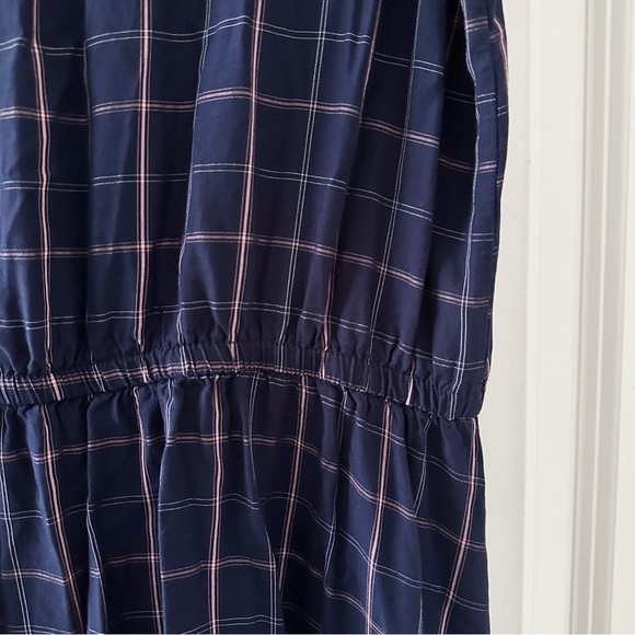 Old Navy Blue Plaid Waist-Defined Flutter-Sleeve Dress Women’s Size Large EUC - Picture 12 of 15